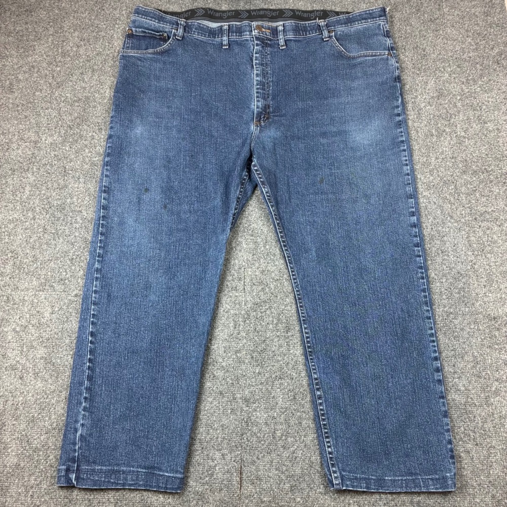 Wrangler Regular‎ Fit Jeans Mens Size 48x30 Blue Denim Stretch Medium Wash